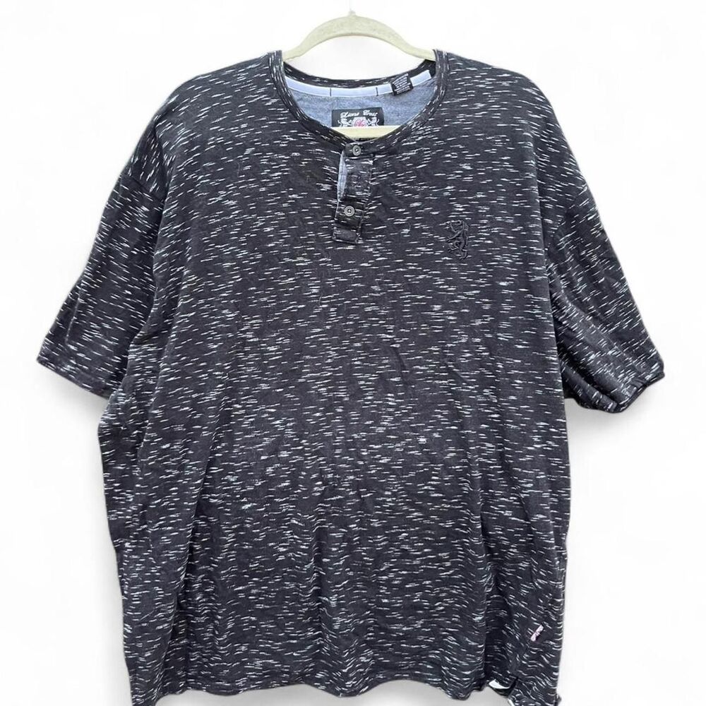 Lions Crest by English Laundry Henley Shirt - Men’s 4X - Dark Heather Pattern